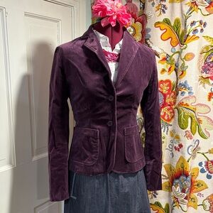 GAP Women's Deep Purple Velvet Blazer